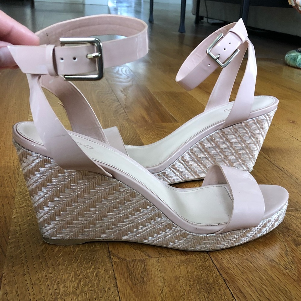 ALDO blush colored wedges, size 10